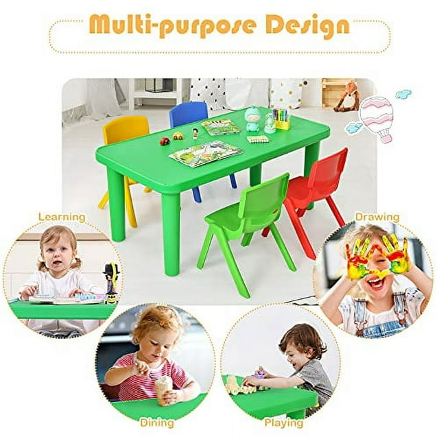 ReunionG Rectangular Kids Activity Table, Kids Play Table, Portable