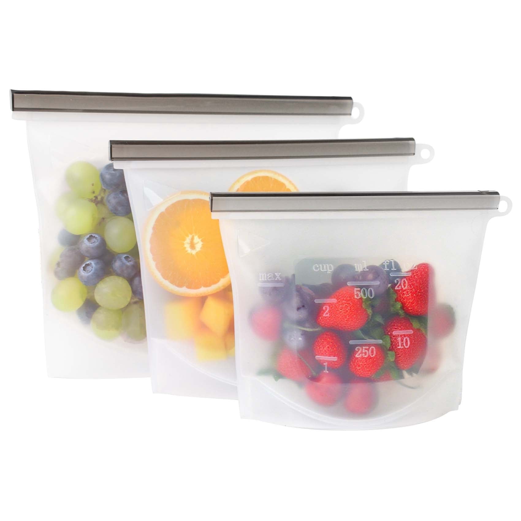 Reusable Silicone Food Storage Bags – Stand-Up, Leak-Proof Seal, BPA ...