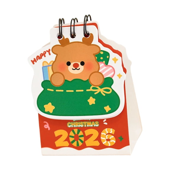 Reusable 2026 Christmas Desk Monthly Calendar Recycled Paper Light Weight Design For Home and Office And Family Sharing