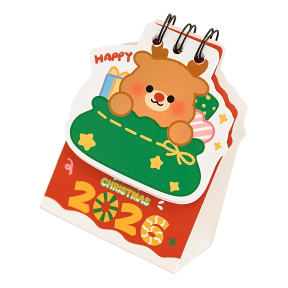 Reusable 2026 Christmas Desk Monthly Calendar Recycled Paper Light Weight Design For Home and Office And Family Sharing