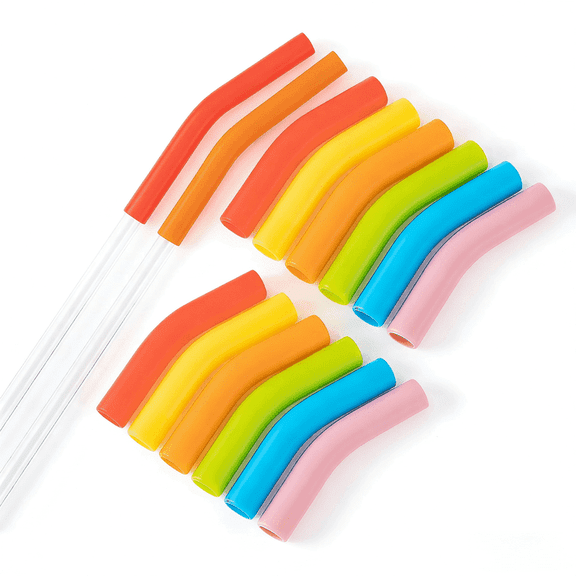 Reusable 24-Pack Silicone Straw Extenders, Dual-Side Use for All Straws