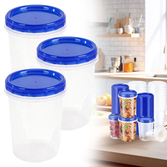 Reusable 34oz Freezer Storage Containers with Airtight Screw Lids - BPA Free PP Plastic, Microwave and Dishwasher Safe, for Meal Prep Soup Leftovers
