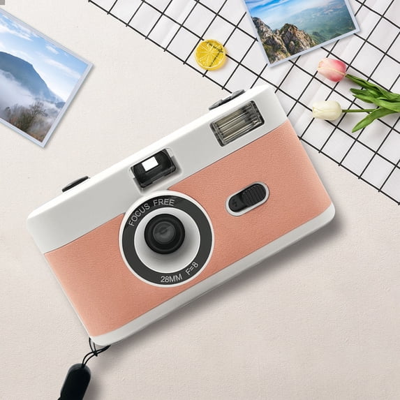 Reusable 35mm Film Camera — Half Frame with Built-in Flash Easy-to-Use Gift | Green Orange Purple 4.53x2.48x1.57 Inch for Beginners