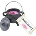 Reusable 4" Cast Iron Cauldron Candle with Lid and Hanging Handle for