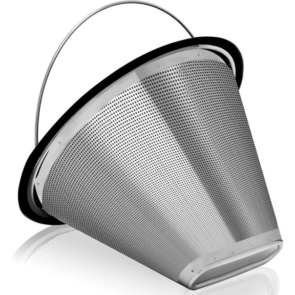 Reusable #4 Coffee Filter for Technivorm Moccamaster KBGV, KBT, Durable Metal Mesh, Stainless Steel #4 Coffee Filter, Durable Metal Mesh, for Richer, Fuller Coffee Flavour