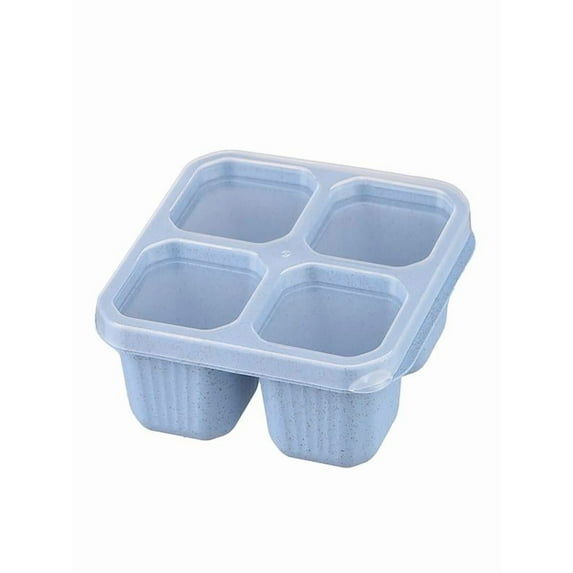 Reusable 4-Compartment Snack Container, Bento-Style Divided Lunch Box for Work, Travel & Meal Prep,1PC Blue