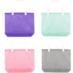 Reusable 4Pack Colorful Mesh Beach Tote Bags,Mesh Shopping Bag With Drawstring For Travel,Toys,Gift Or Laundry