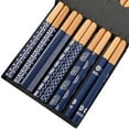 thumbnail image 1 of Reusable 5Pairs Tableware Handmade Bamboo Japanese Natural Wood Chopsticks Sushi Food Cat Flower Multi Color Wooden Chop Sticks, 1 of 10