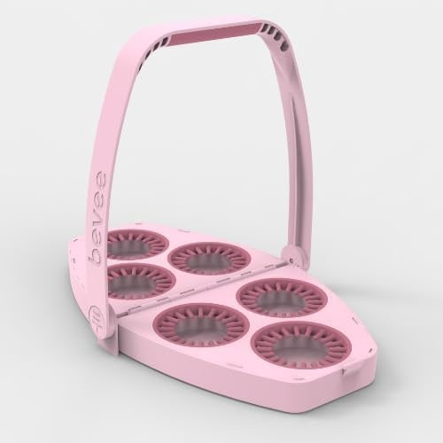 Reusable 6 Cup Drink Carrier with Comfortable Handle Foldable & Portable Drink Caddy with Handle for Coffee Runs, Takeout, Uber Eats & DoorDash Delivery, Secure for Hot & Cold Cups