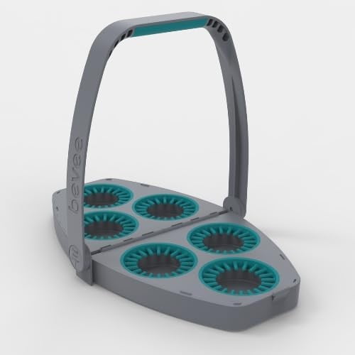 Reusable 6 Cup Drink Carrier with Comfortable Handle Foldable & Portable Drink Caddy with Handle for Coffee Runs, Takeout, Uber Eats & DoorDash Delivery, Secure for Hot & Cold Cups