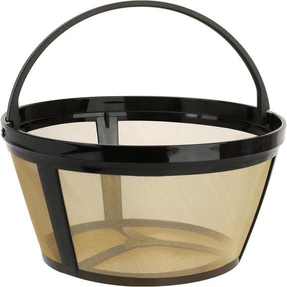 Reusable 8-12 Cup Flat Bottom Coffee Filter, Food Grade 304 Stainless Steel Mesh Basket Filter for Drip Coffee Makers