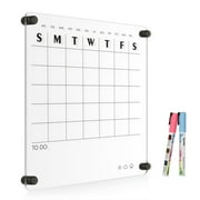 Reusable Acrylic Wall Calendar Clear Acrylic Monthly Wall Mounted Calendar Non-Magnetic 12"x12" Month Planner Memo Board for Home, Office, School, Task Organizer