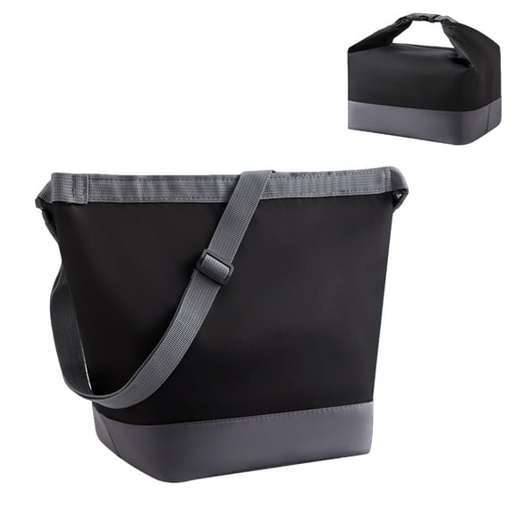 Womens Lunch Bags for Work Insulated Lunchbox Containers Reusable Lunch Tote Adjustable Shoulder Strip Black