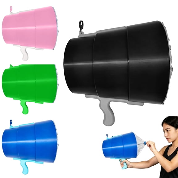 Reusable Air Cannon, Powerful Handheld Air Blaster Toy, Multi-Purpose Target Practice & Party Prank Device for Adults, Black
