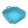 thumbnail image 1 of Reusable Air Fryer Silicone Pot with Handles – Nonstick Square Baking Pan for Oven, Microwave, and Air Fryer, Easy-Clean & Heat-Resistant,Blue - 20x18x5cm, 1 of 5