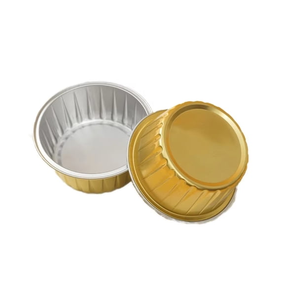 Reusable Aluminum Foil Baking Pan for Air Fryer & Oven – Gold, 7-Inch Round, Non-Stick, Easy-Clean Cake & Pudding Mold