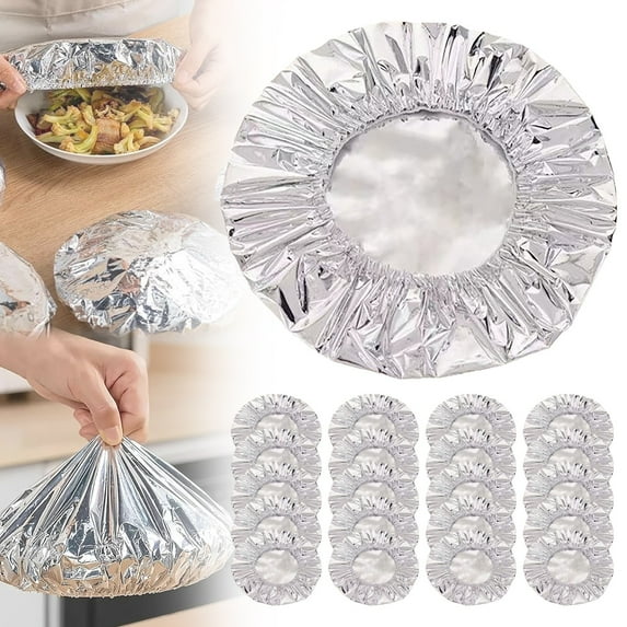 Reusable Aluminum Foil Food Covers, 2026 New Pop-Up Tin Foil Food Insulation Cover, Thickened Aluminum Foil Insulation Covers For Kitchen, 20 Pcs, 7.87 Inches