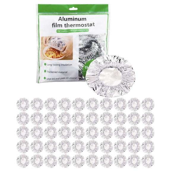 Reusable Aluminum Foil Food Covers, Insulated Food Covers, Thickened Heat-Resistant Freshness-Preserving Kitchen Lids, Mainly for Kitchen Meal Prep, Baking, Food Storage,Silver