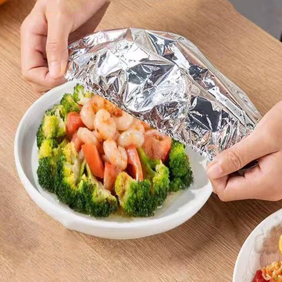 Reusable Aluminum Foil Food Covers, Pop-Up Adjustable Insulation Cover