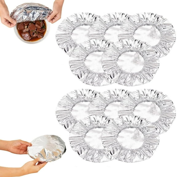 Reusable Aluminum Foil Insulation Cover - 10PCS | Premium Heat-Resistant Thermal Wrap for Food Freshness | Eco-Friendly, Non-Stick & Easy to Clean | Suitable for Kitchen, Meal Prep, & Food Storage