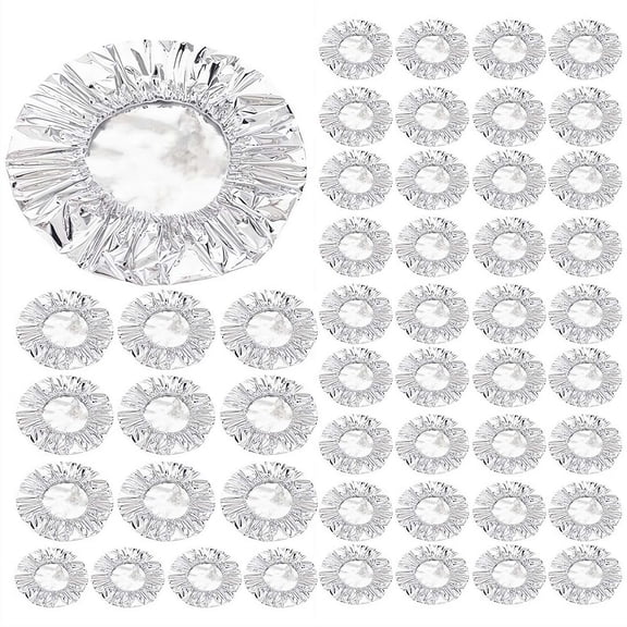 Reusable Aluminum Foil Insulation Cover Sheets, 50 Pack 7.8 Inch Round Food Warming Thermal Wrap for Kitchen Table Party Buffet
