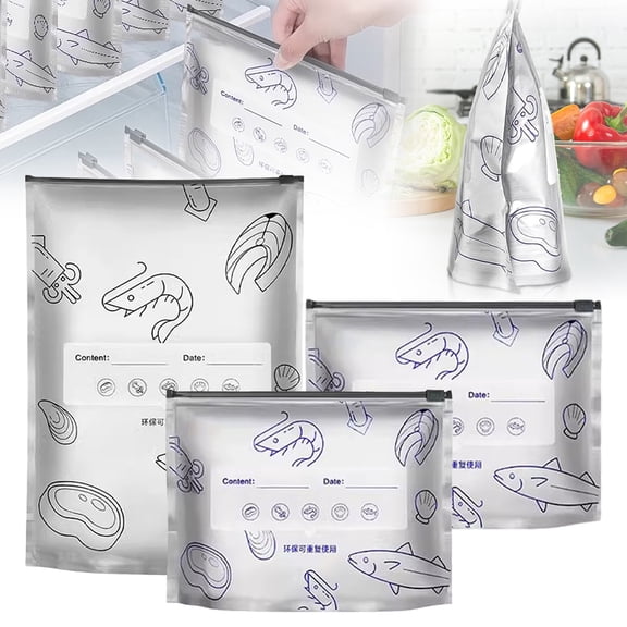 Reusable Aluminum Foil Sealable Storage Bags,Stand Up Freezer Bags With Zipper Lock Label For Food Preservation Vegetables Fruit,Meat,Snacks,Bread,Seafood (30PC Small)
