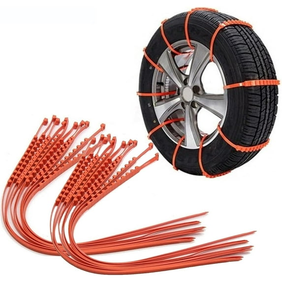 Reusable Anti Snow Chains of Car, Anti Skid Tire Chains, 2024 Universal Emergency Traction Snow Tire Chains Anti-Skid Nylon Cable Tie for Car SUV Pickup Trucks,20PCS