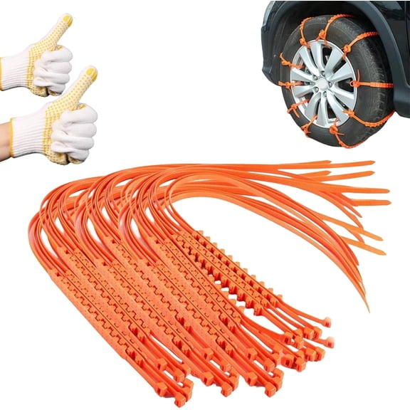 Reusable Anti Snow Chains, Emergency Non-Slip Zip Tie Tire Chains For Cars SUV Pickup Trucks - Portable Anti-Skid Snow Tire Cable Chains For Winter Driving Safety(10pcs)