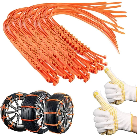 Reusable Anti Snow Chains, Emergency Snow Non-Slip Zip Tie Tires - Anti Skid Snow Wheels for Pickup Trucks SUV