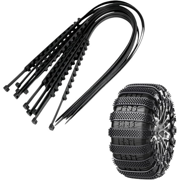 Reusable Anti Snow Chains,Universal Emergency Snow Non-Slip Zip Tie Tire Chains,Adjustable Snow Tire Chain Anti-Skid Belt Wheels Chain for Car Truck SUV