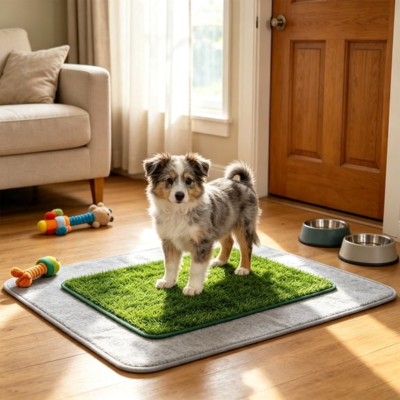 Reusable Artificial Grass Dog Potty Pad 22.8x18.9 in Washable Pet Pee Turf Mat with Non slips Backing for Indoor Housebreaking