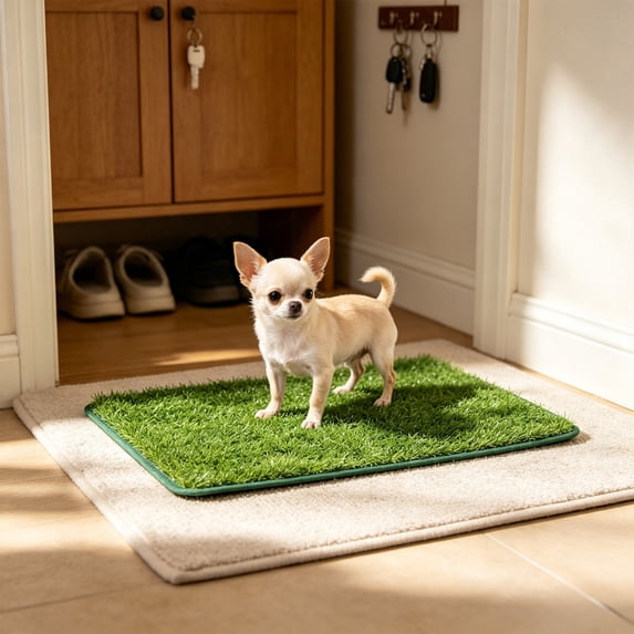 Reusable Artificial Grass Dog Potty Training Pad 18.1x14.2 in Washable Fake Turf Pee Mat with Non-slips Base for Indoor Pets