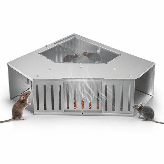 Reusable Automatic Mouse Trap, Two-Way Combination Continuous Mouse Trap Cage, Suitable for Indoor And Outdoor Use (Large)