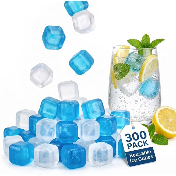 Reusable BPA-Free Plastic Ice Cubes 300 Count