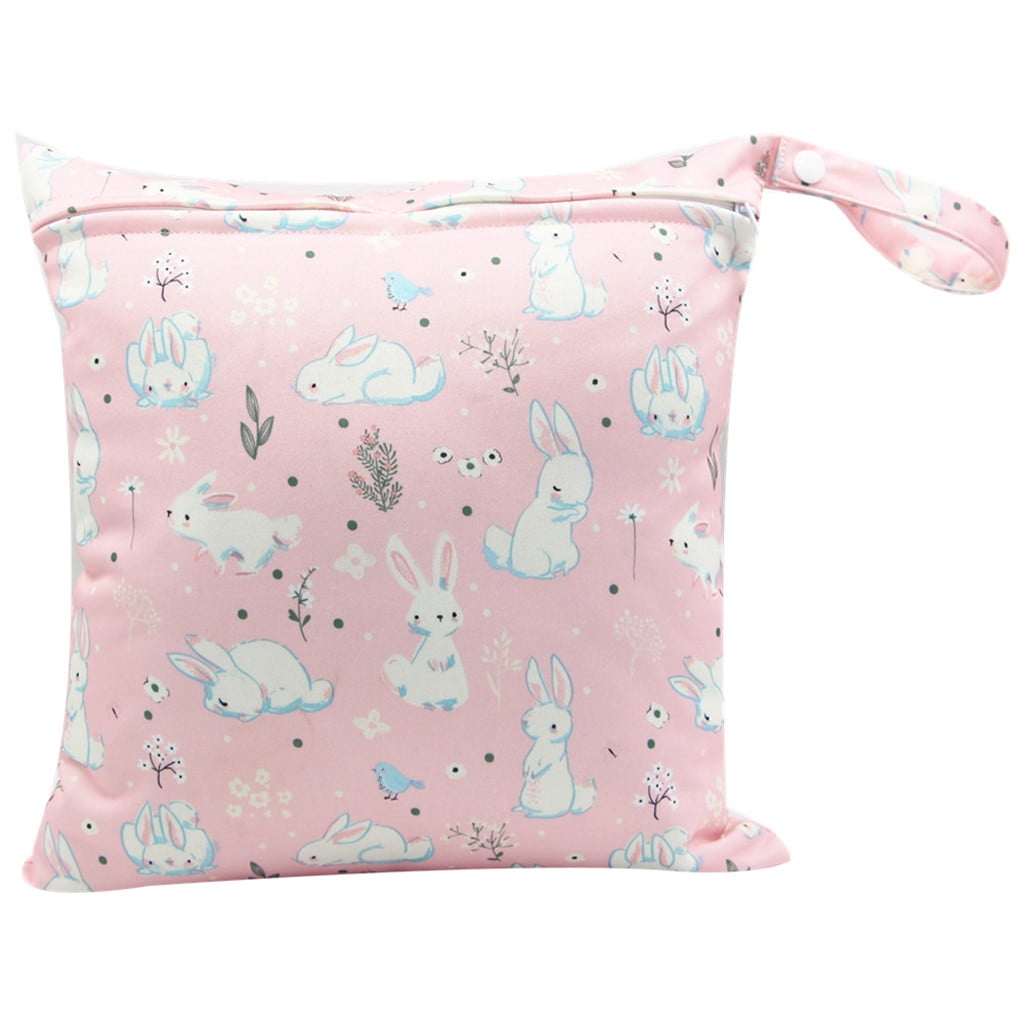 Reusable Baby Cloth Diaper Bags Travel Wet Dry Nappy Bags Zipper