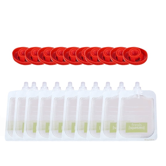 Reusable Baby Food Pouches 10 Pack – BPA-Free Leakproof Storage for Homemade Puree, Freezer Safe,C - 10 Pack