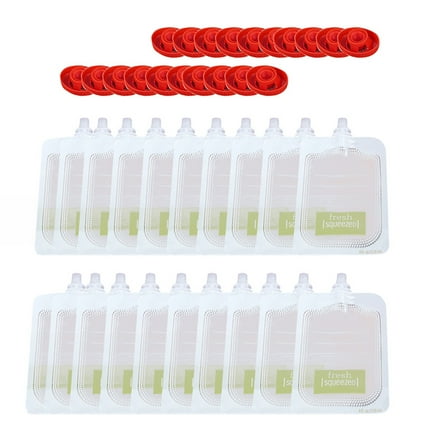 Reusable Baby Food Pouches for Homemade Puree Storage and Feeding with Leakproof Spout Cap