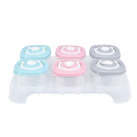 Reusable Baby Food Storage Container Set with Airtight Sealing Lids, 4.1 oz / 120ml Small Toddler Portion Snack Box for Complementary Food & Travel Freezing, Multicolor, 6 Pack