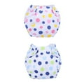 thumbnail image 1 of Reusable Baby Swim Diapers, Adjustable Diaper Swim for Toddlers 6 Months - 3 Years Old, 2 Pack for Swimming Lessons (Blue & Pink dot Pattern), 1 of 5