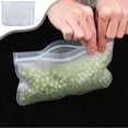 thumbnail image 1 of Reusable Bags Dishwasher, 5 Pack 8.6"L Reusable Freezer Bags Stand Up, Leakproof Silicone Bags for Food Storage Containers, Salad Fruit,Vegetables,Traval, Home Organization, 1 of 8