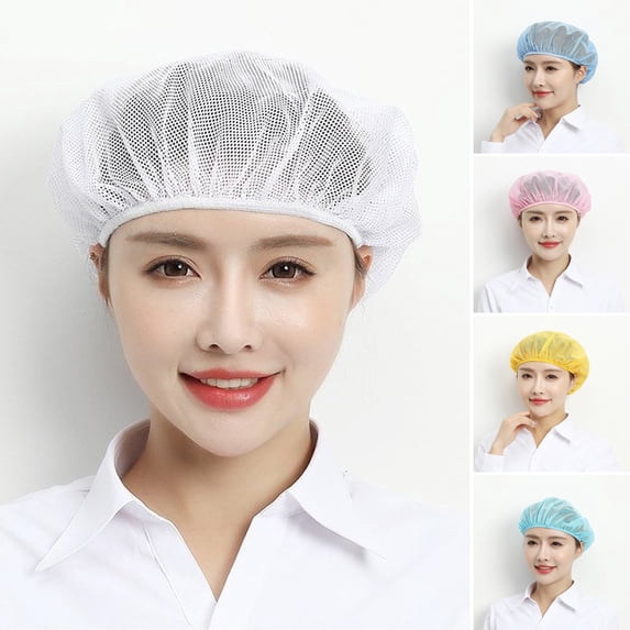Reusable Bakery Hat Mesh Chef Cap Soft Breathable Friendly to Skin Washable Cooking Cap Protective Headwear