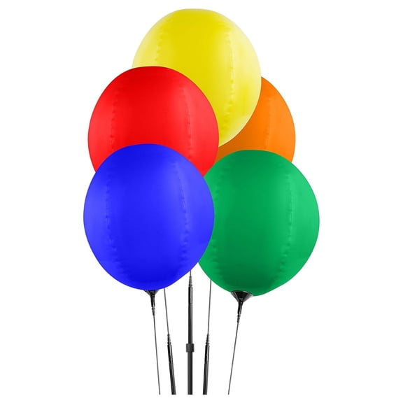 Reusable Balloon Cluster Kit with Ground Spike and Pole, Car Dealership Advertising Balloons, 5 Multi-Color Balloons