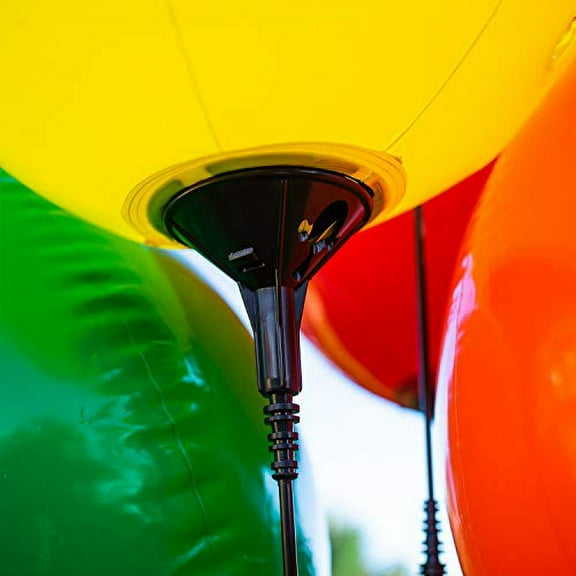 Reusable Balloon Cluster Kit with Ground Spike and Pole, Car Dealership Advertising Balloons, 5 Multi-Color Balloons