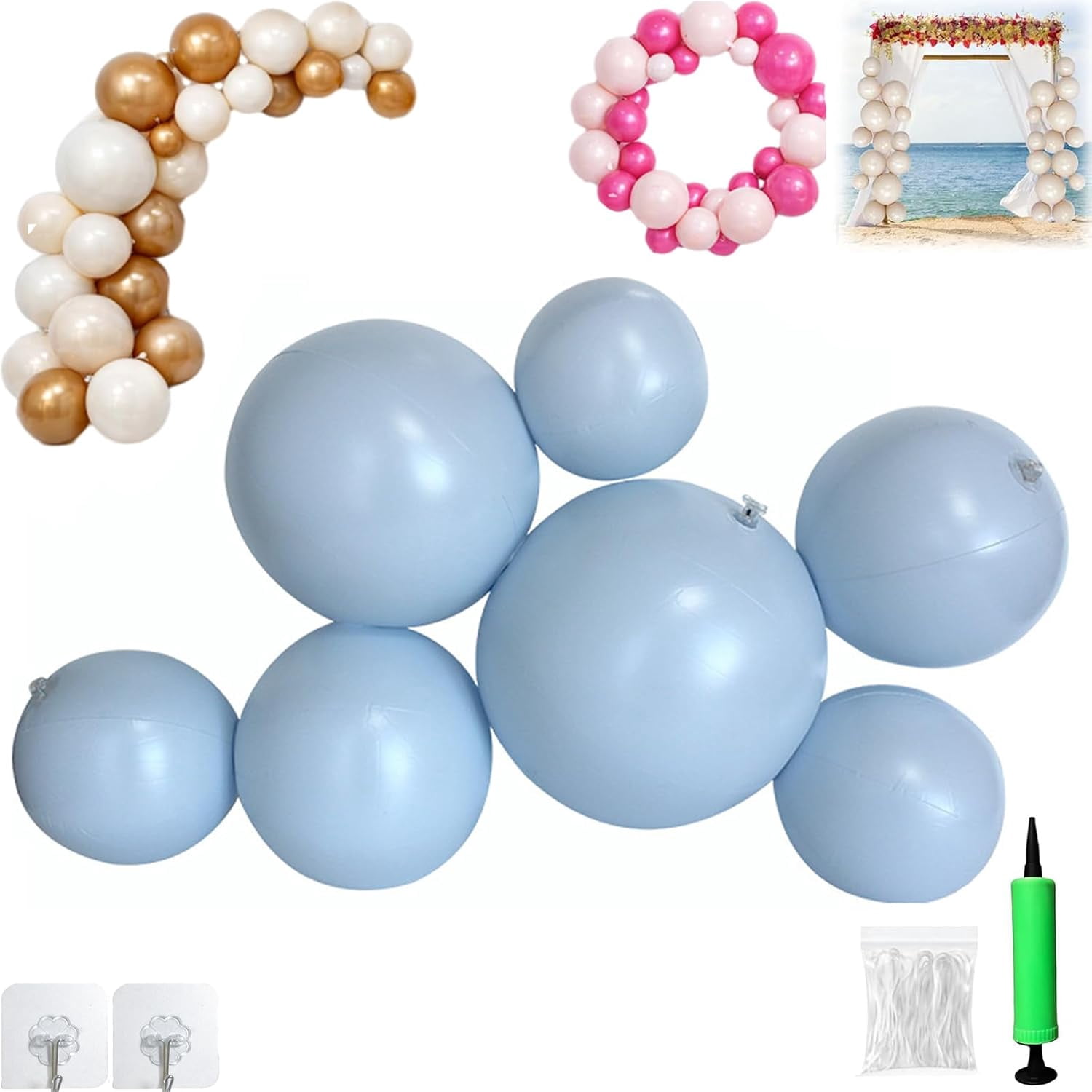 Reusable Balloon Garland Arch Kit, Inflatable Balloon Arch, Reusable Balloon Arch Inflatable, 3/7 PCS Linked PVC Balloon Garland, Easy Setup Party Decoration for Birthday Wedding