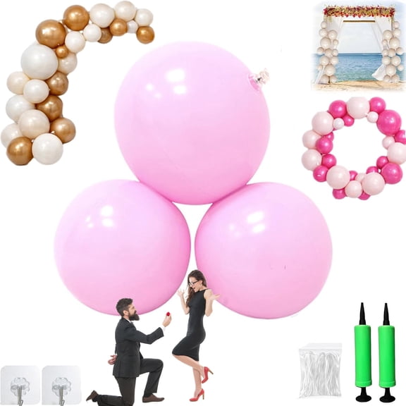 Reusable Balloon Garland Arch Kit, Inflatable Balloon Arch, Reusable Balloon Arch Inflatable, 3 PCS Linked PVC Balloon Garland, Easy Setup Party Decoration for Birthday Wedding (Light Pink, 3 Balls)