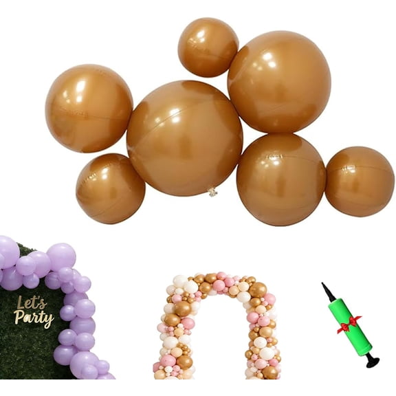 Reusable Balloon Garland Cluster, Inflatable Reusable Balloon Garland for Birthday Party, Long-Lasting Easy Setup Party Arch Backdrop, PVC Balloon Streamer for Indoor Outdoor Decoration (Brown)