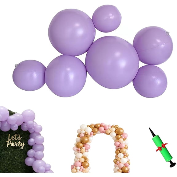 Reusable Balloon Garland Cluster, Inflatable Reusable Balloon Garland for Birthday Party, Long-Lasting Easy Setup Party Arch Backdrop, PVC Balloon Streamer for Indoor Outdoor Decoration (Purple)