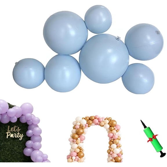 Reusable Balloon Garland Cluster, Inflatable Reusable Balloon Garland for Birthday Party, Long-Lasting Easy Setup Party Arch Backdrop, PVC Balloon Streamer for Indoor Outdoor Decoration (Light Blue)
