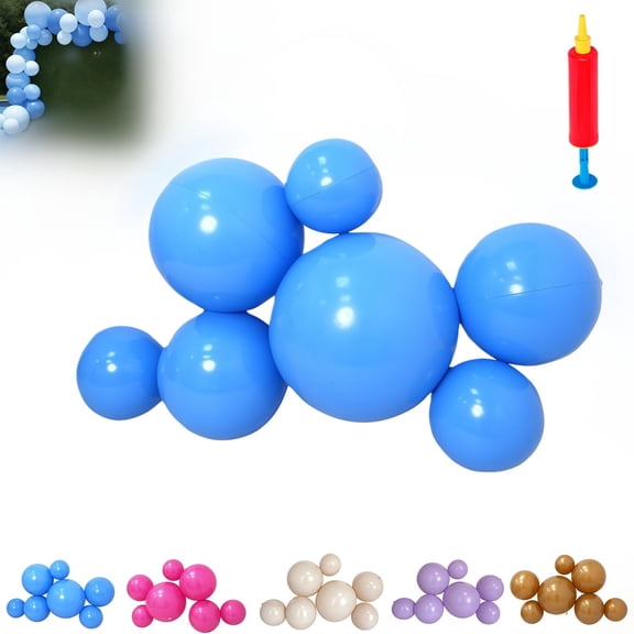Reusable Balloon Garland,PVC Inflatable Balloon Arch Kit with Elastic Bands,7-Connected Balloons,Thickened & Durable One-Piece Design,Quick Setup for Birthdays,Weddings & Events
