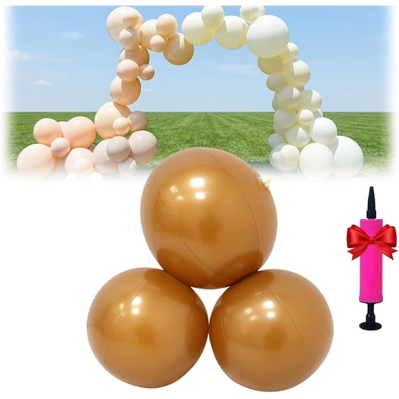 Reusable Balloon Garland - Reusable Balloon Garland Inflatable Cluster Arch Kit with Linked PVC Balloons & Elastic Bands, Easy Setup Party Decoration for Birthday Wedding Events (3pcs Brown)